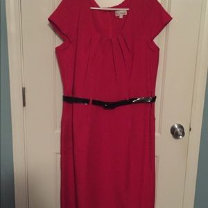 Knee-length red dress